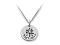 Stellar White™ 925 Sterling Silver Happiness Disc Pendant Necklace - Chain Included ss5118cd