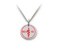 Stellar White™ 925 Sterling Silver MED ID Small Disc Pendant Necklace - Chain Included