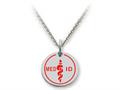 Stellar White™ 925 Sterling Silver MED ID Medium Disc Pendant Necklace - Chain Included ss5124