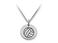 Stellar White™ 925 Sterling Silver Volleyball Disc Pendant Necklace - Chain Included ss5128