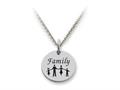 Stellar White™ 925 Sterling Silver Family Disc Pendant Necklace - Chain Included ss5135