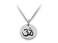 Stellar White™ 925 Sterling Silver Om Disc Pendant Necklace - Chain Included
