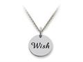 Stellar White™ 925 Sterling Silver Wish Disc Pendant Necklace - Chain Included