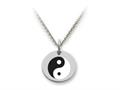 Stellar White™ 925 Sterling Silver Yin-yang Disc Pendant Necklace - Chain Included ss5175