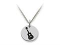Stellar White™ 925 Sterling Silver Guitar Disc Pendant Necklace - Chain Included