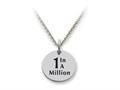Stellar White™ 925 Sterling Silver 1 In A Million Disc Pendant Necklace - Chain Included ss5189