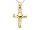 Finejewelers 14k Yellow Gold Medium Claddagh Cross Pendant Necklace - Chain Included style: CG17500