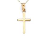 Finejewelers 14k Yellow Gold Small Polished Cross Pendant Necklace - Chain Included style: CG17518