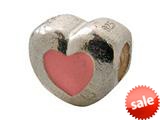 Zable™ Sterling Silver Pink Enamel Heart Bead / Charm style: BZ0913