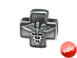 Zable™ Sterling Silver Cross with Caduceus Bead / Charm style: BZ1713