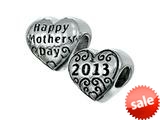 Zable™ Sterling Silver Happy Mothers Day 2013 Bead / Charm style: BZ2273
