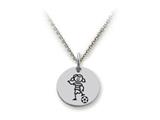 Family Values™ 925 Sterling Silver Soccer Girl Disc Pendant Necklace - Chain Included style: SS5010