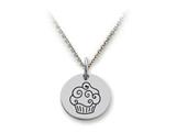Stellar White™ 925 Sterling Silver Cupcake Disc Pendant Necklace - Chain Included style: SS5141