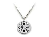 Stellar White™ 925 Sterling Silver Aunt Disc Pendant Necklace - Chain Included style: SS5143