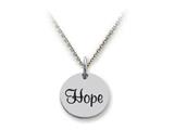 Stellar White™ 925 Sterling Silver Hope Disc Pendant Necklace - Chain Included style: SS5166
