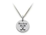 Stellar White™ 925 Sterling Silver Hockey Mom Disc Pendant Necklace - Chain Included style: SS5168