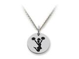 Stellar White™ 925 Sterling Silver Cheerleader Disc Pendant Necklace - Chain Included style: SS5170