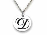 Stellar White 925 Sterling Silver Initial D Personalized Alphabet Disc Pendant Necklace Chain Included style: SS8002D