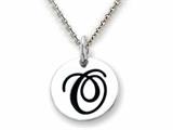 Stellar White 925 Sterling Silver Initial O Personalized Alphabet Disc Pendant Necklace Chain Included style: SS8002O
