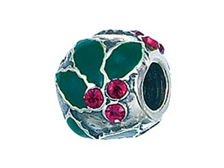 Zable Sterling Silver Green Flower Bead/Charm 
