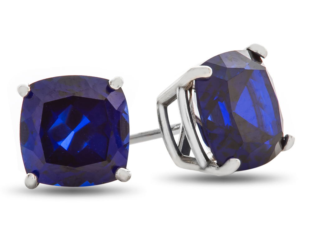 FJC Finejewelers 7x7mm Cushion-Cut Created Blue Sapphire  Post-With-Friction-Back Stud Earrings | E8053CRS10KW