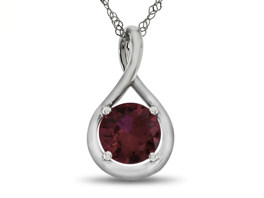 FJC Finejewelers 7mm Round Created Ruby Twist Pendant Necklace w