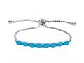 Finejewelers Sterling Silver Slider Chain Adjustable Bracelet with 8 Oval Compressed Turquoise Stones Finejewelers Sterling Silver Slider Chain Adjustable Bracelet with 8 Oval Compressed Turquoise Stones