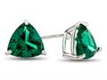 Finejewelers 7x7mm Trillion Simulated Emerald Post-With-Friction-Back Stud Earrings