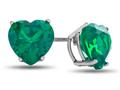 Finejewelers 7x7mm Heart Shaped Simulated Emerald Post-With-Friction-Back Stud Earrings