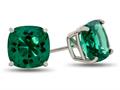 Finejewelers 7x7mm Cushion-Cut Simulated Emerald Post-With-Friction-Back Stud Earrings