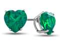 Finejewelers 6x6mm Heart Shaped Simulated Emerald Post-With-Friction-Back Stud Earrings