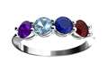 Finejewelers 4 Stone Custom Personalized Mothers Family Shared Prong Ring Band with 4mm Round Stones Finejewelers 4 Stone Custom Personalized Mothers Family Shared Prong Ring Band with 4mm Round Stones