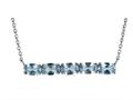 Finejewelers Sterling Silver Necklace Pendant with 5 Oval Simulated Aquamarine Stones Finejewelers Sterling Silver Necklace Pendant with 5 Oval Simulated Aquamarine Stones