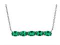 Finejewelers Sterling Silver Necklace Pendant with 5 Oval Simulated Emerald Stones Finejewelers Sterling Silver Necklace Pendant with 5 Oval Simulated Emerald Stones