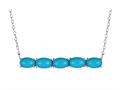 Finejewelers Sterling Silver Necklace Pendant with 5 Oval Compressed Turquoise Stones Finejewelers Sterling Silver Necklace Pendant with 5 Oval Compressed Turquoise Stones