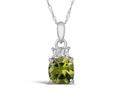 FJC Finejewelers 10k White Gold 7mm Cushion-Cut Peridot Pendant Necklace p1056708