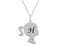 FJC Finejewelers Girl Personalized Initial H Alphabet Pendant Necklace with CZ  18 Inch Adjustable Chain p8732h