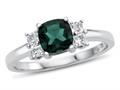 Created Emerald (Sterling Silver) (925 Sterling Silver)