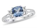 FJC Finejewelers 925 Sterling Silver 6x6mm Cushion-Cut Swiss Blue Topaz and White Topaz Ring r10567spmul8