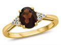 FJC Finejewelers 10k Yellow Gold 8x6mm Oval Garnet and White Topaz Ring r10678mul510ky
