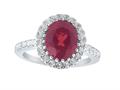 FJC Finejewelers Sterling Silver 3.40 cttw 8x10mm Oval Garnet and White Topaz accent stones Halo Ring r11186mul1