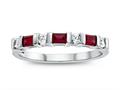 Finejewelers 3x2mm Baguette Garnet and Created White Sapphire Stackable Band Ring