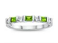 Finejewelers 3x2mm Baguette Peridot and Created White Sapphire Band Ring