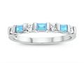FJC Finejewelers 3x2mm Baguette Blue Topaz and Created White Sapphire Band Ring r8166sw