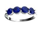 Finejewelers 10 kt White Gold 4mm Created Blue Sapphire 4 Stone Band Ring Style number: FJC4010KWCRS