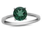 FJC Finejewelers 10k White Gold 7mm Solitaire Round Simulated Emerald Ring Style number: R1078211