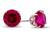 Finejewelers 10k White Gold 7mm Round Created Ruby Post-With-Friction-Back Stud Earrings style: E4043CRR10KW