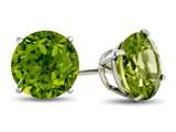 Finejewelers 14k White Gold 7mm Round Peridot Post-With-Friction-Back Stud Earrings style: E4043P14KW