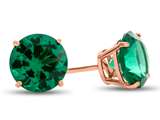 FJC Finejewelers 10k Rose Gold 7mm Round Simulated Emerald Post-With-Friction-Back Stud Earrings style: E4043SIME10KR