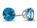 FJC Finejewelers 10k White Gold 7mm Round Swiss Blue Topaz Post-With-Friction-Back Stud Earrings style: E4043SW10KW